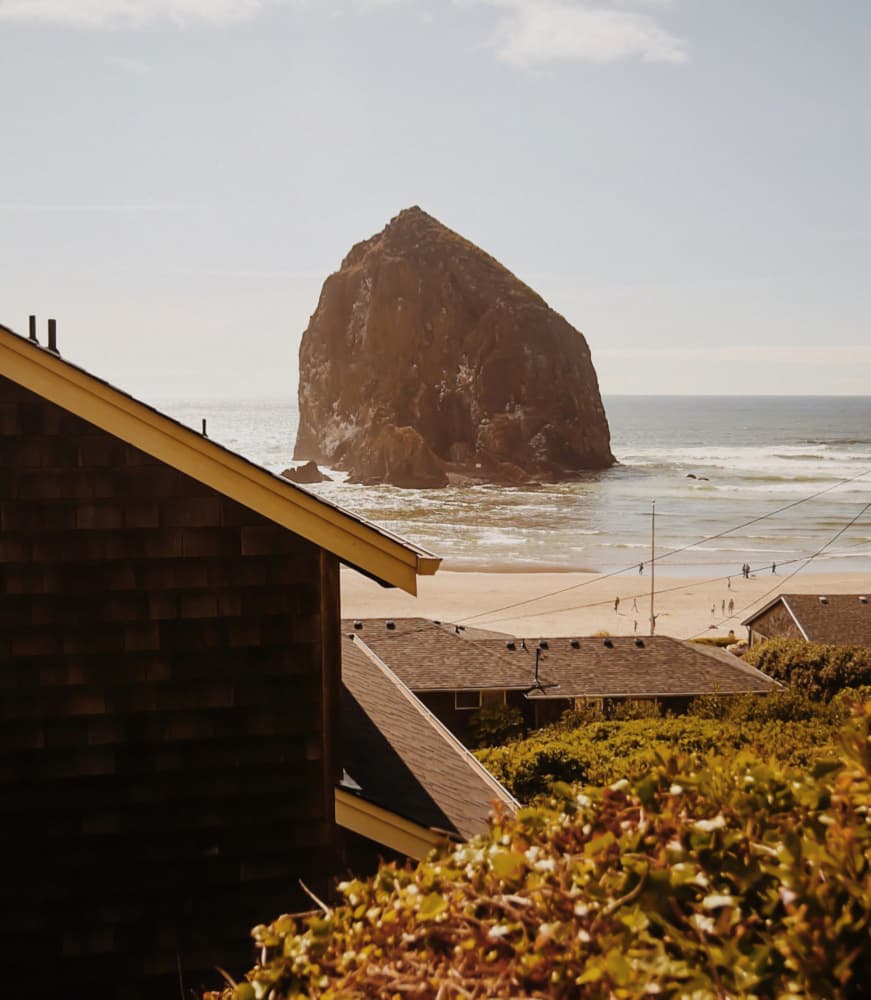 Cannon Beach Haystack Rock View by Del Mundo Imagery — canvas wall art
