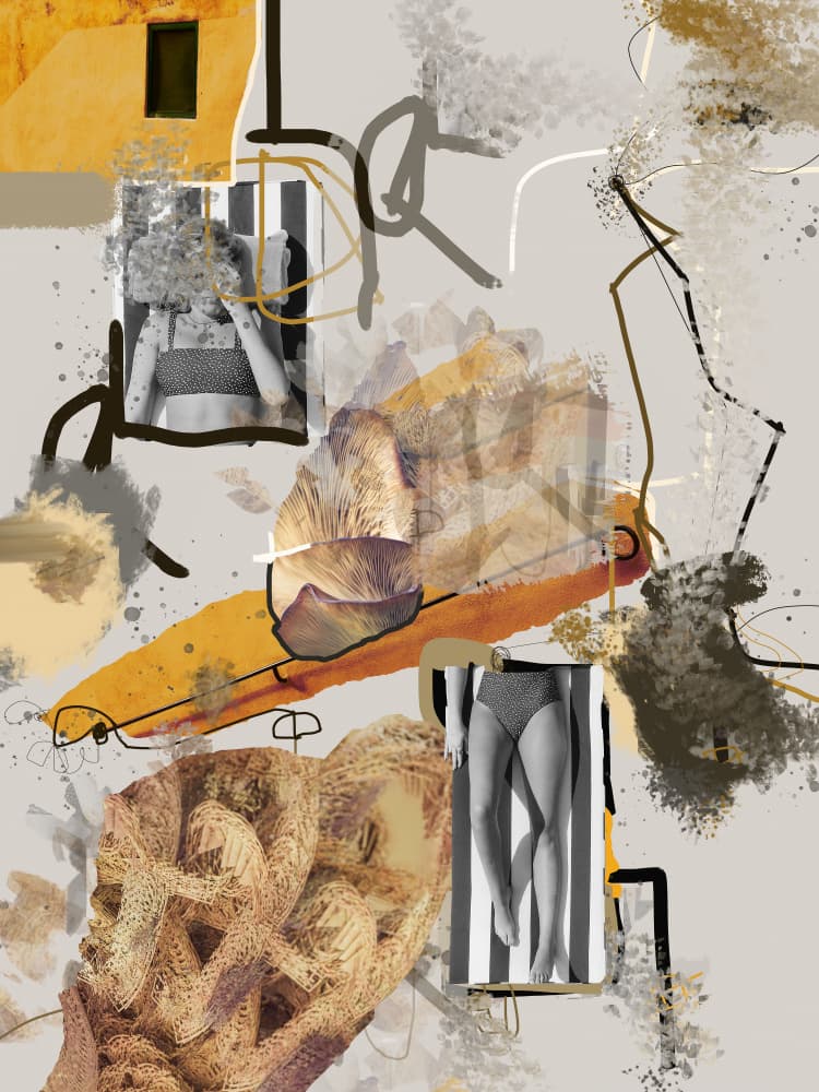 Warm Vacation Collage by Pelin Atilla — canvas wall art