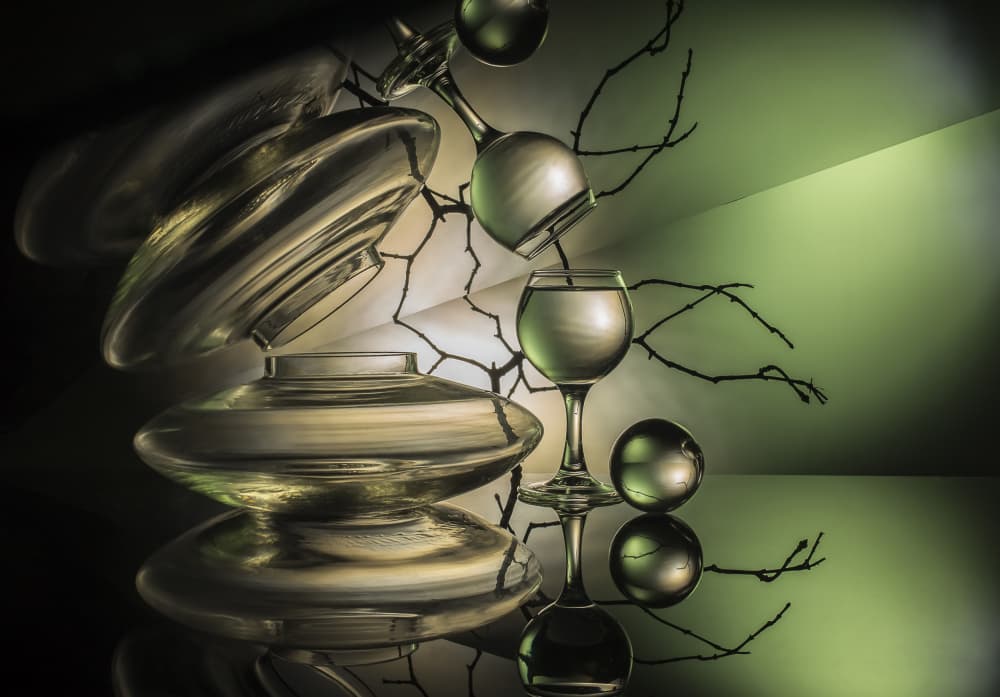 Elegant Glass Reflection by Evgeniy Popov — canvas wall art