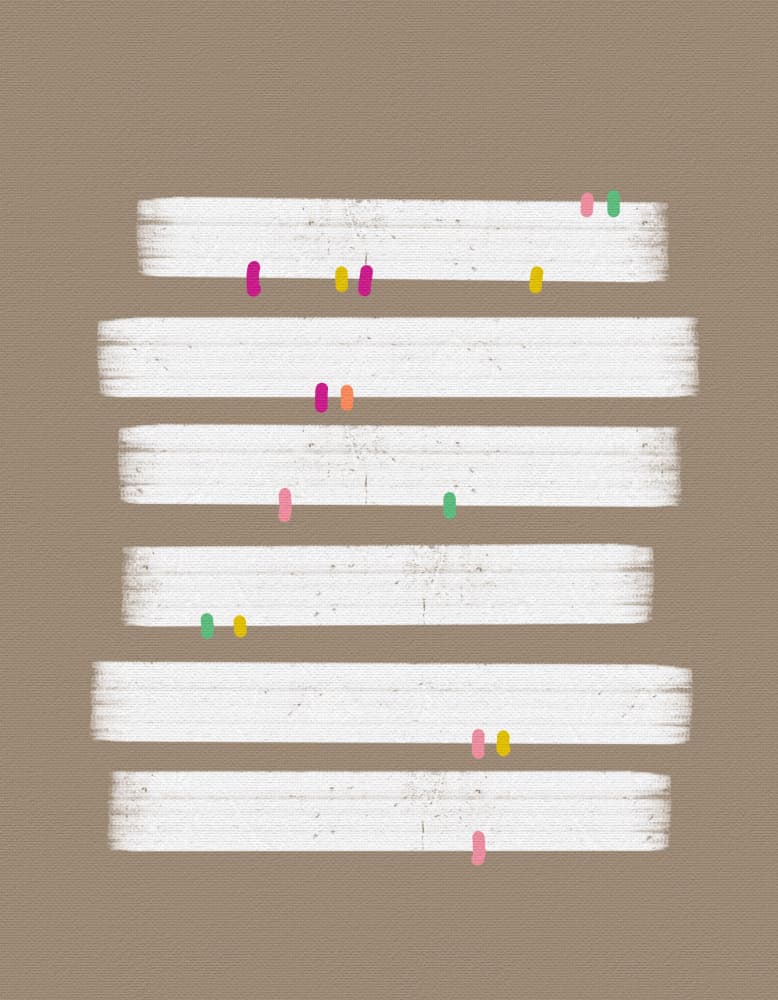 Minimalist Lines Colorful Dots by Josie George — canvas wall art