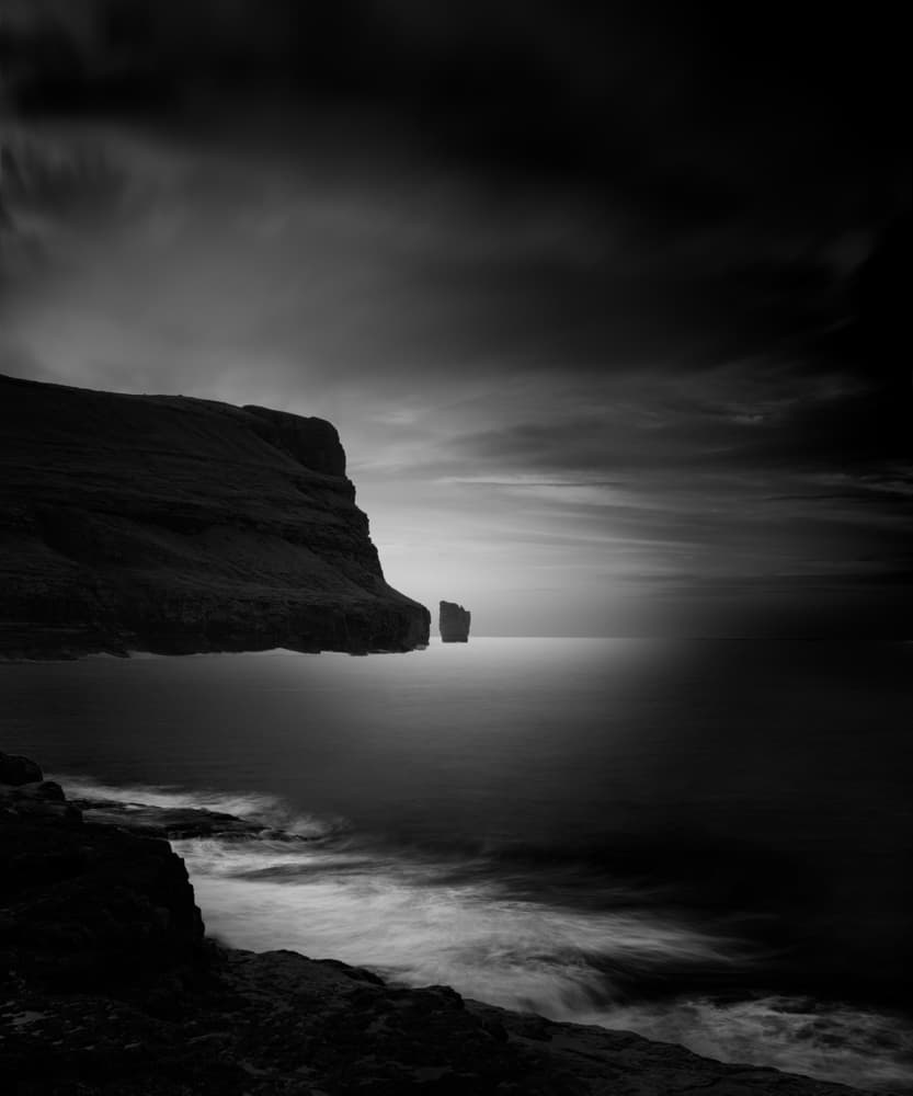 Moody Ocean Cliffs by Jassi Oberai — canvas wall art