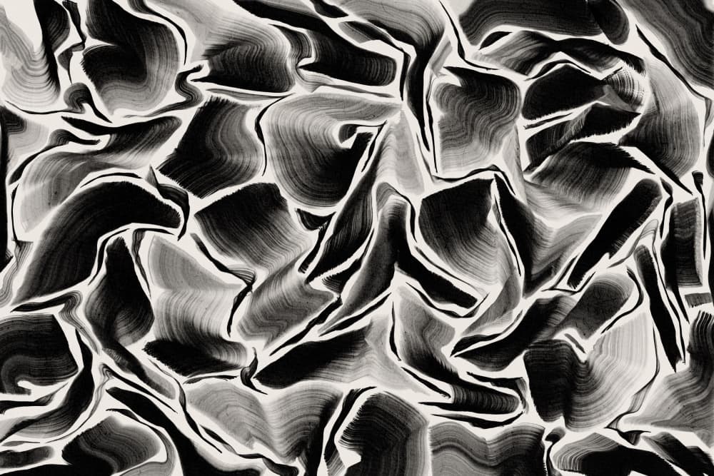 Black flow pattern by Treechild — canvas wall art