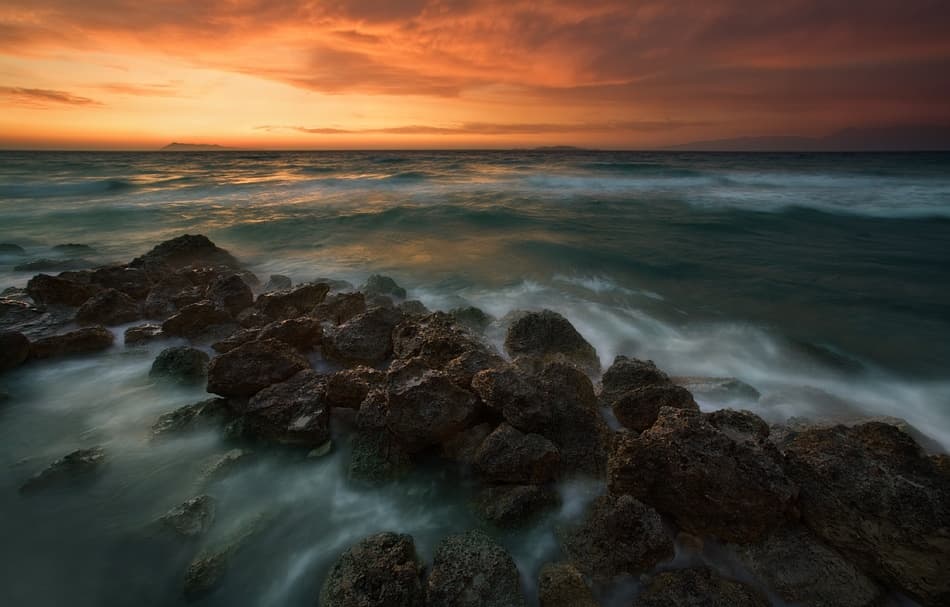 Dramatic Ocean Sunset by Krzysztof Browko — canvas wall art