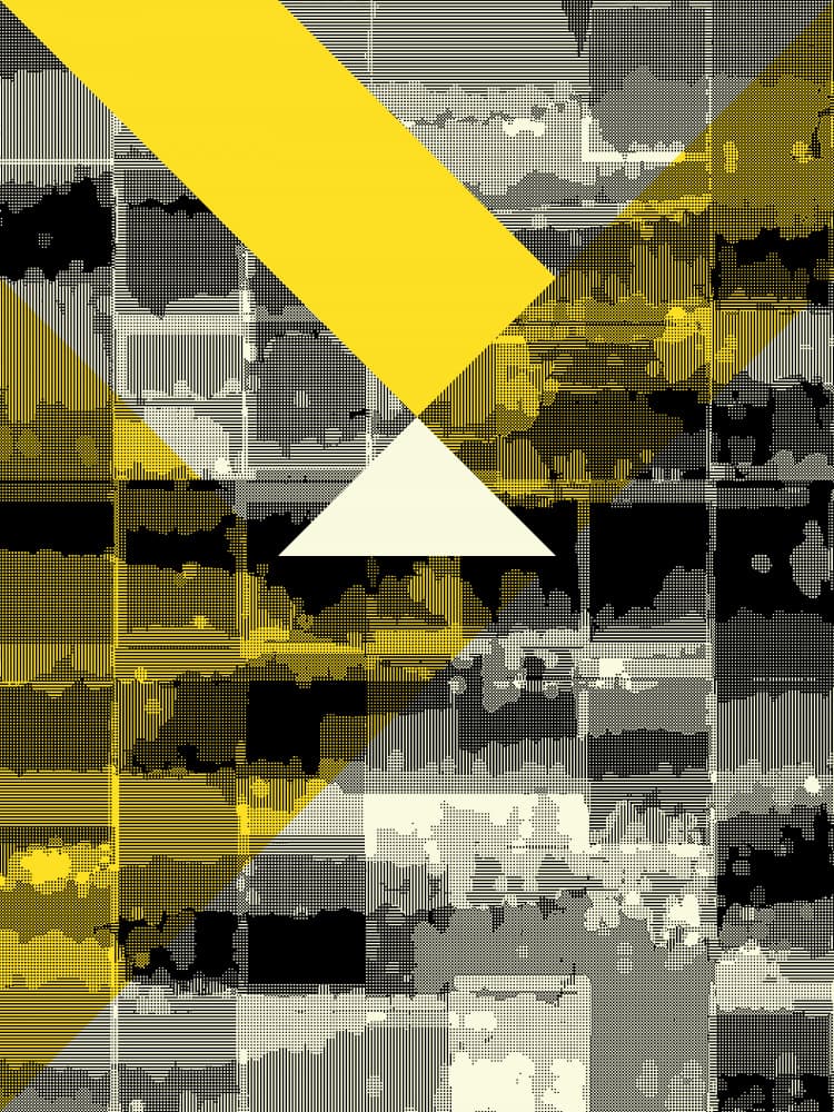 Yellow Geometric Abstraction by Petr Strnad — canvas wall art