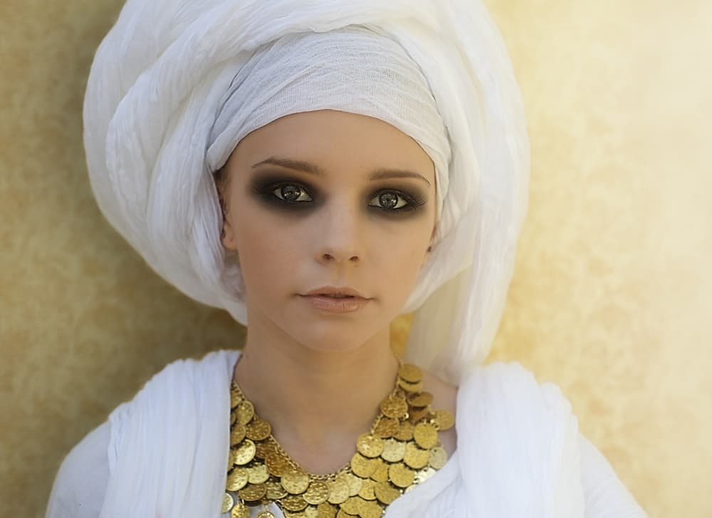 Elegant Turbaned Portrait by kenp — canvas wall art