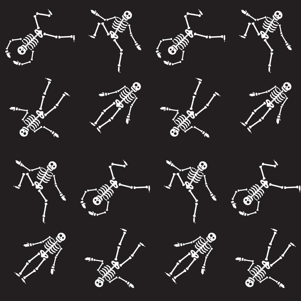 Playful Skeleton Dance by Marika Barsrsind β canvas wall art
