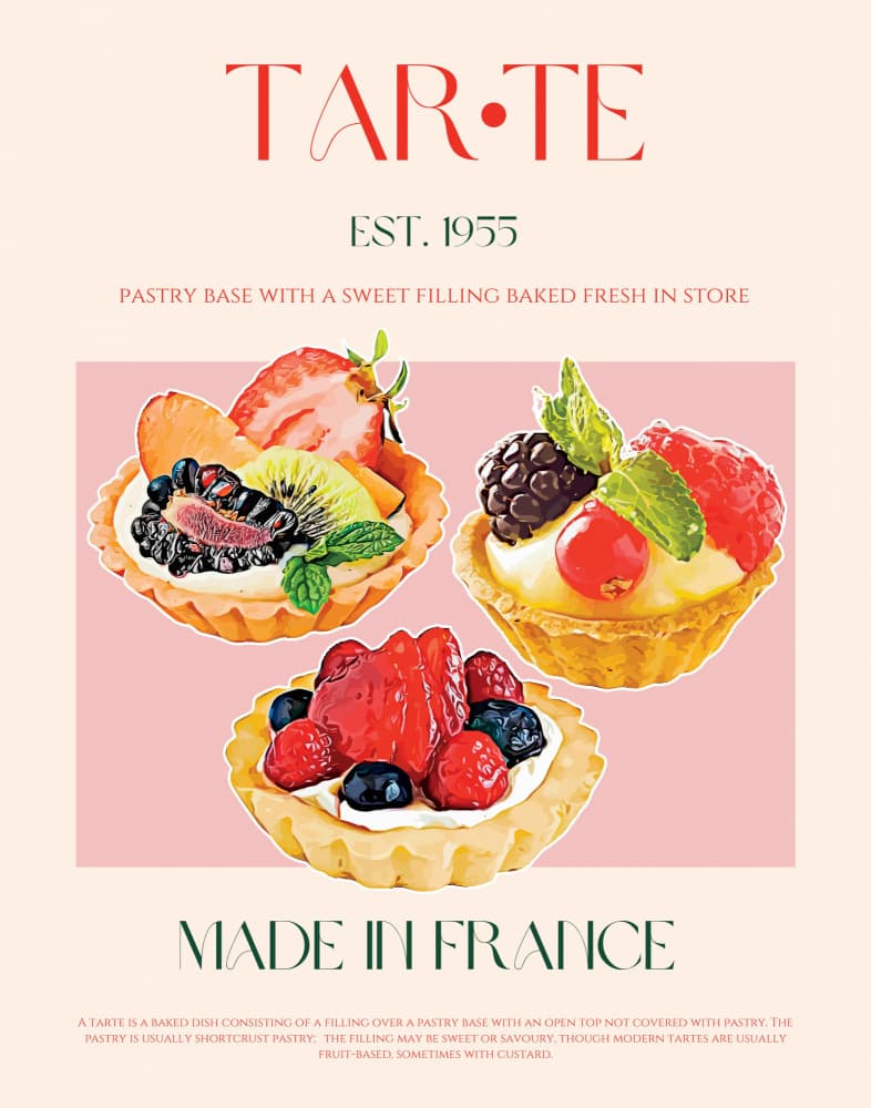 Fresh Fruit Tarts by Nazma Khokhar — canvas wall art