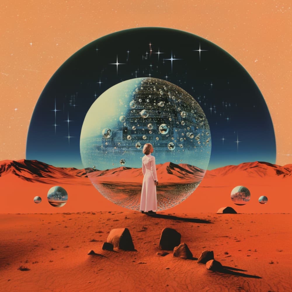 Woman's Cosmic Desert Dream by Samantha Hearn — canvas wall art