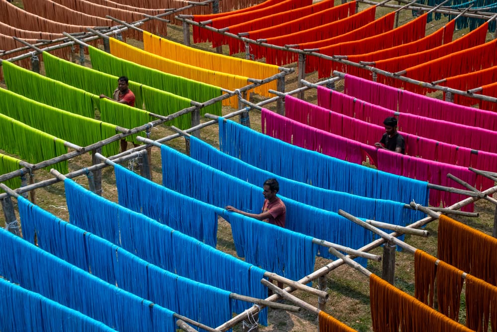 Colorful Yarn Drying by Saurabh Sirohiya — canvas wall art