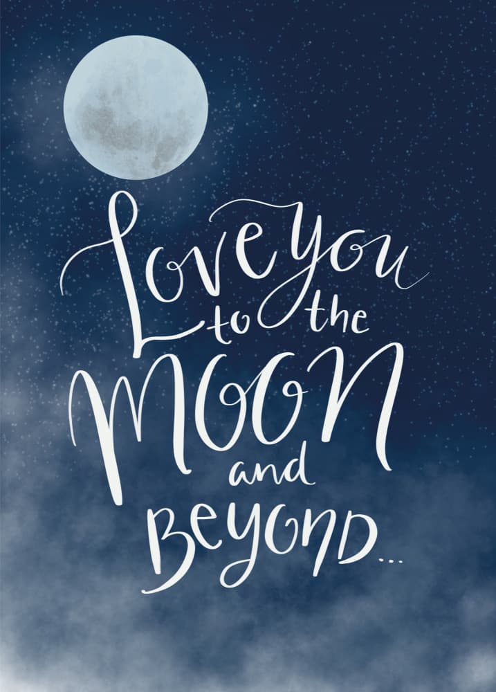 Moon Love Quote by Aminah Eleonora — canvas wall art