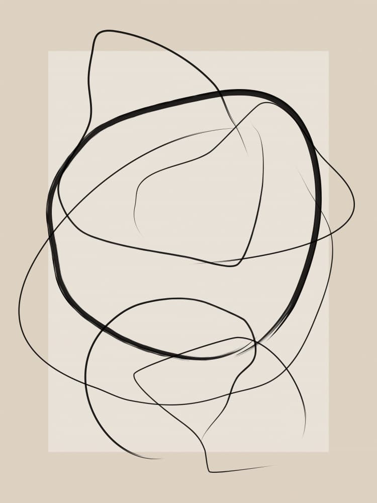 Flowing Minimalist Curves by Elena Ristova — canvas wall art