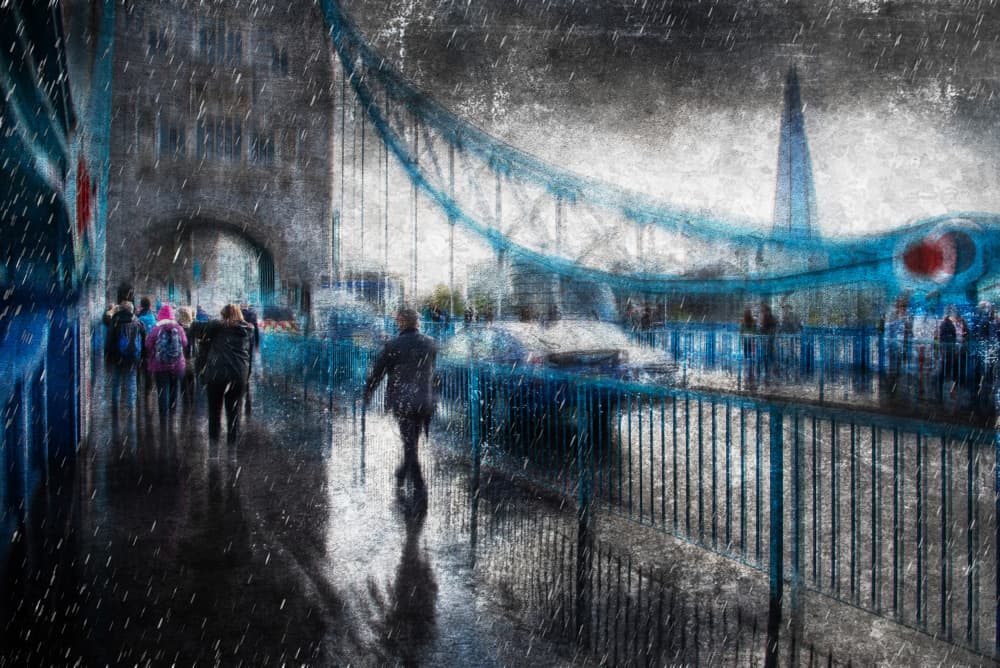 Rainy Tower Bridge by Nicodemo Quaglia — canvas wall art