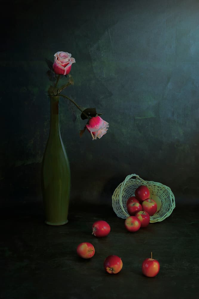 Moody Roses and Apples by Lydia Jacobs — canvas wall art