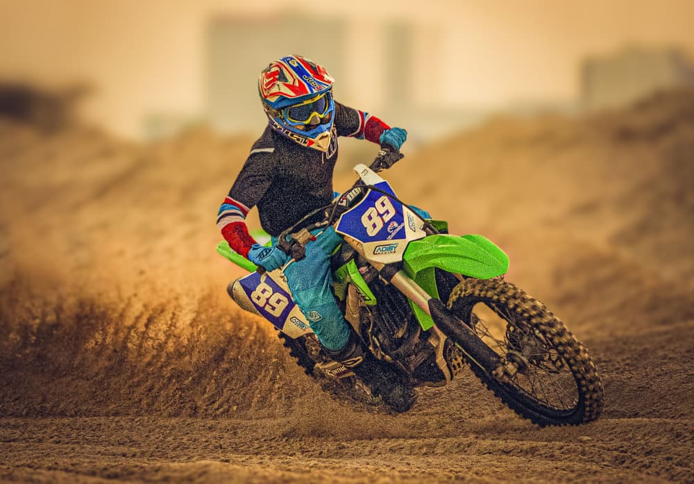 Motocross Action Rider by Hamza Qarooni — canvas wall art