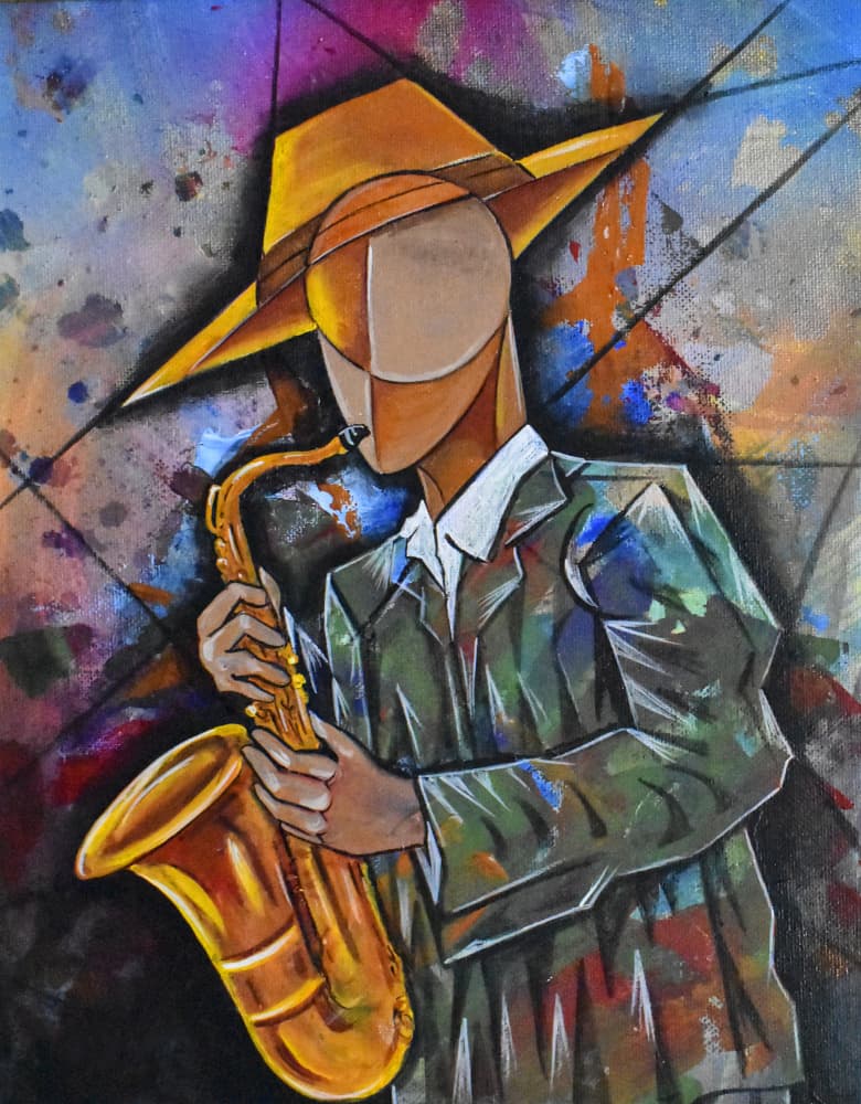 Vibrant Jazz Man by Ricardo Maya — canvas wall art