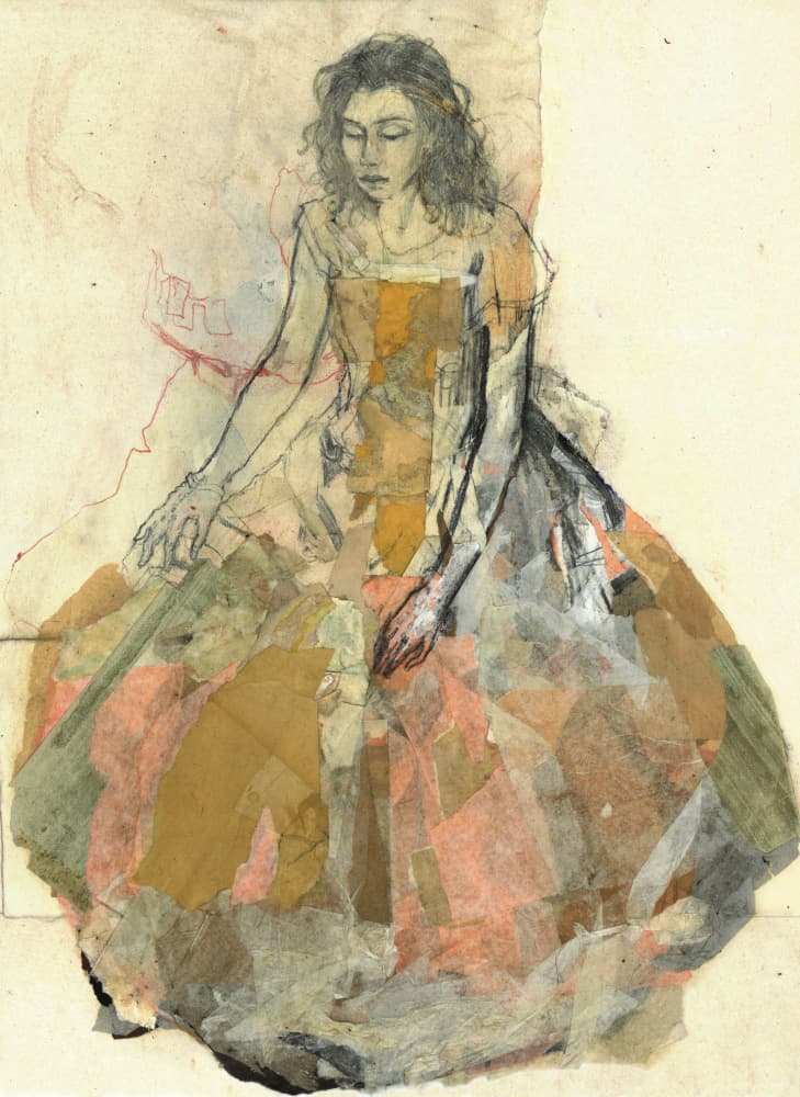 Pensive Woman in Dress by Ute Rathmann — canvas wall art