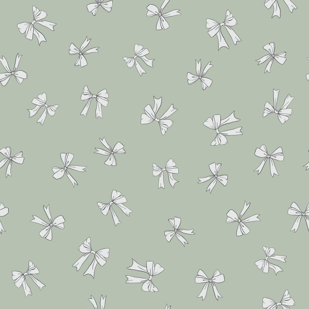 Charming Bows on Sage by Alexandra Weise — canvas wall art