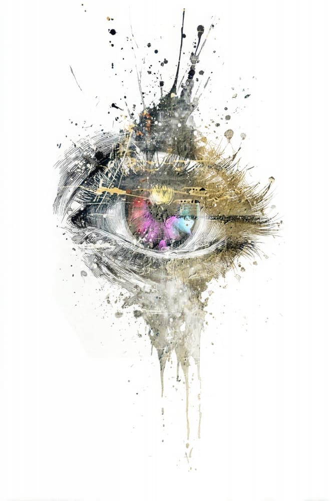 Expressive Colorful Eye by Rafal Kulik — canvas wall art
