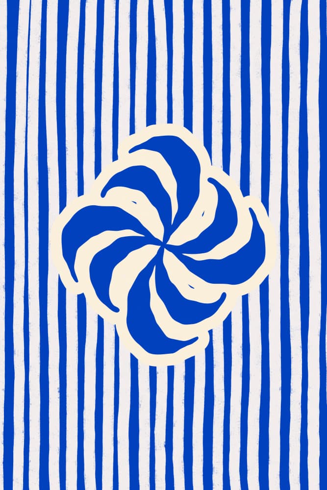 Swirling Blue Stripes by Treechild — canvas wall art