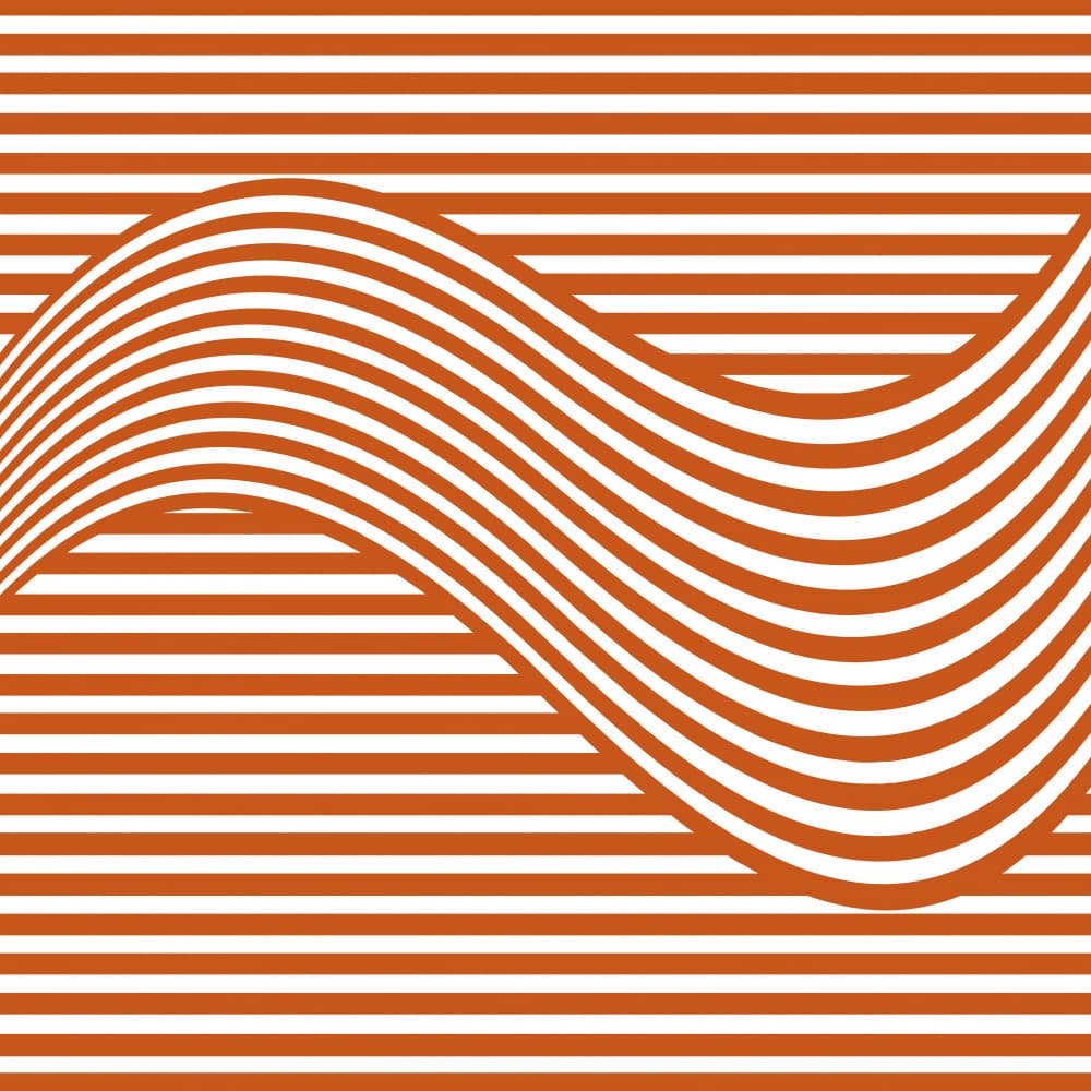 Flowing Orange Geometric Stripes by Carlos Perez Del Moro — canvas wall art