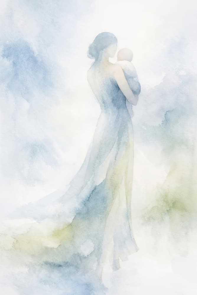 Serene Maternal Embrace by Natalie Bruns — canvas wall art