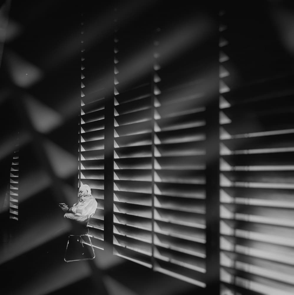 Man in Dramatic Shadows by Gu and Hongchao — canvas wall art