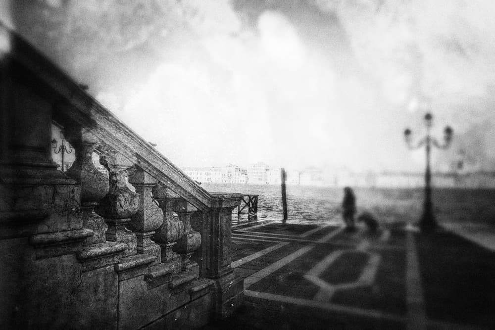 Lonely Venice Balustrade by Enrico Facchetti — canvas wall art