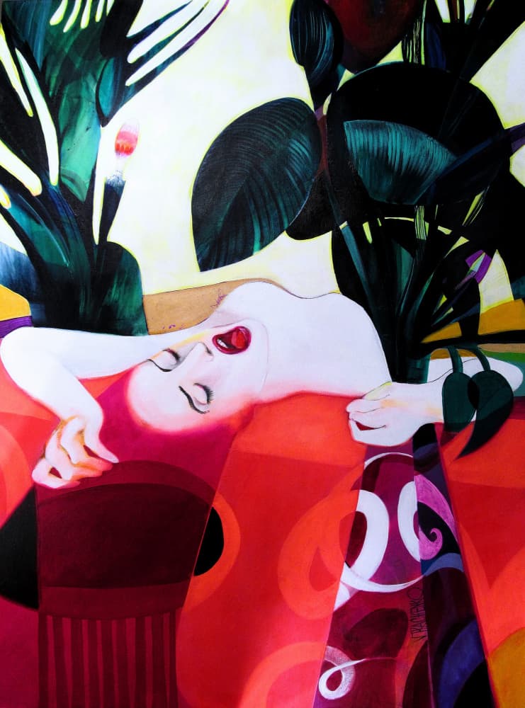 Sensual Tropical Woman by Victor Tkachenko — canvas wall art