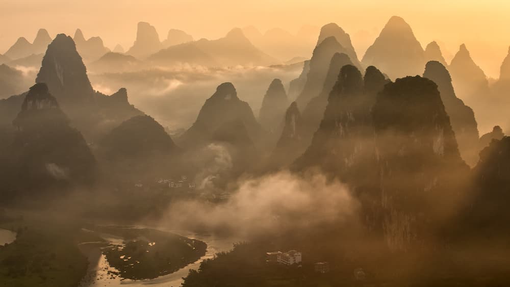 Golden Morning Mountain Fog by Gunarto Song — canvas wall art