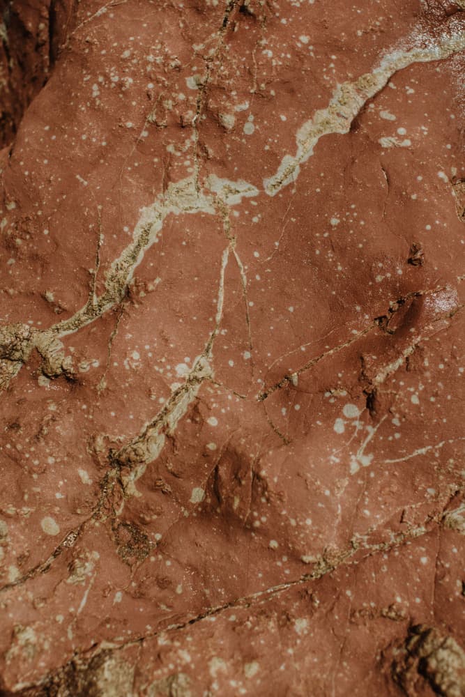 Red Stone Veins by Claudia Casal — canvas wall art