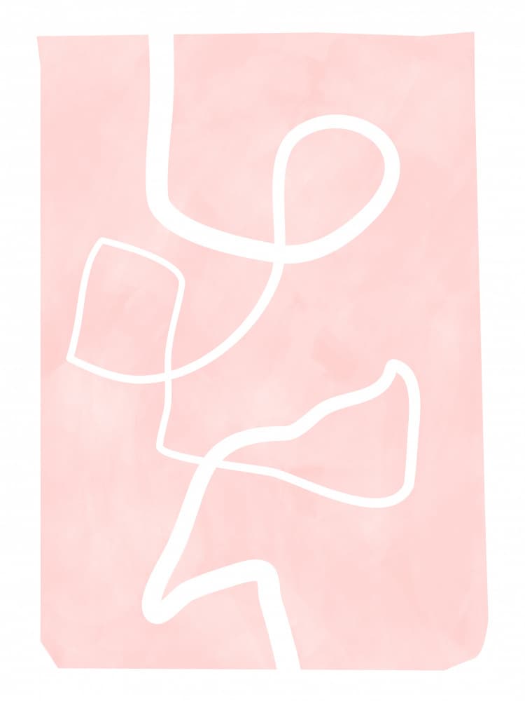 Gentle Pink Curves by Elena Ristova — canvas wall art