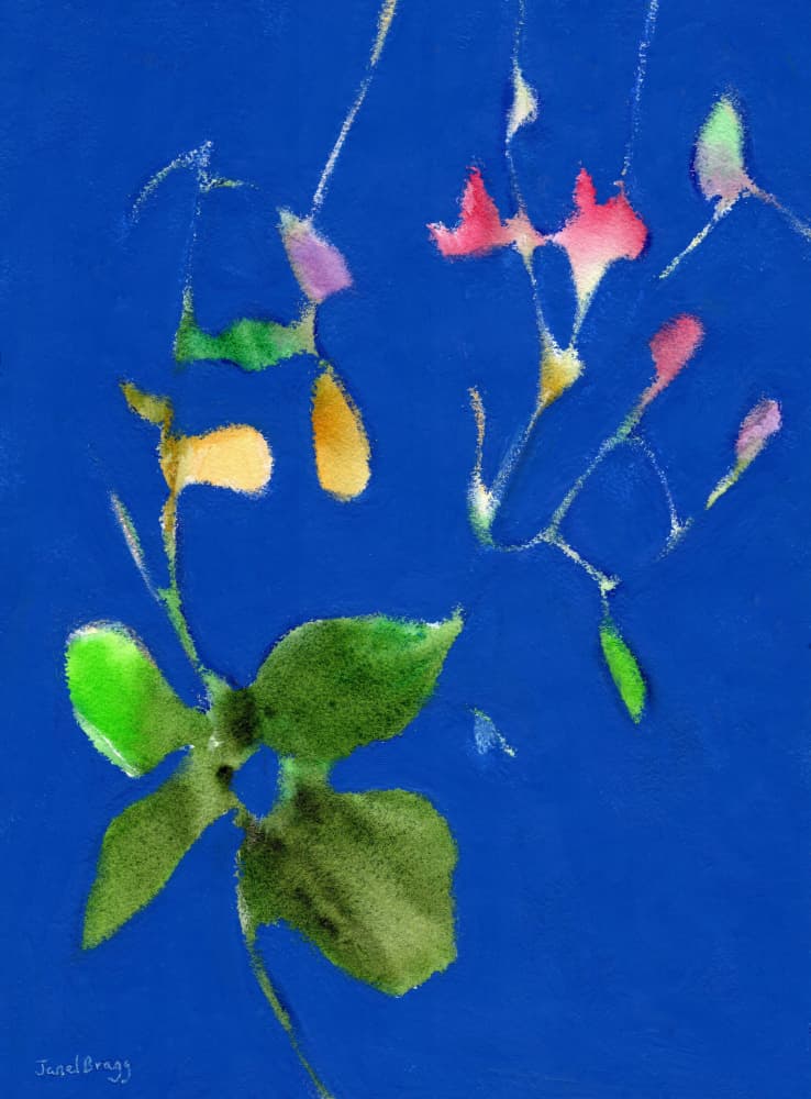 Colorful Floral Blues by Janel Bragg — canvas wall art