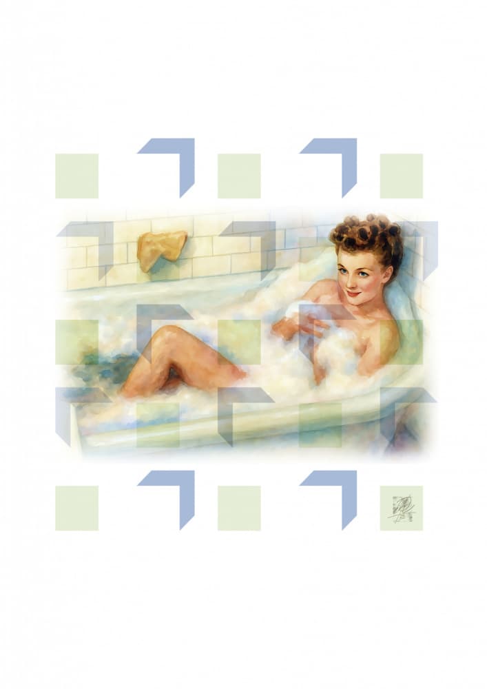 Relaxing Bubble Bath by Osvaldo Russo — canvas wall art