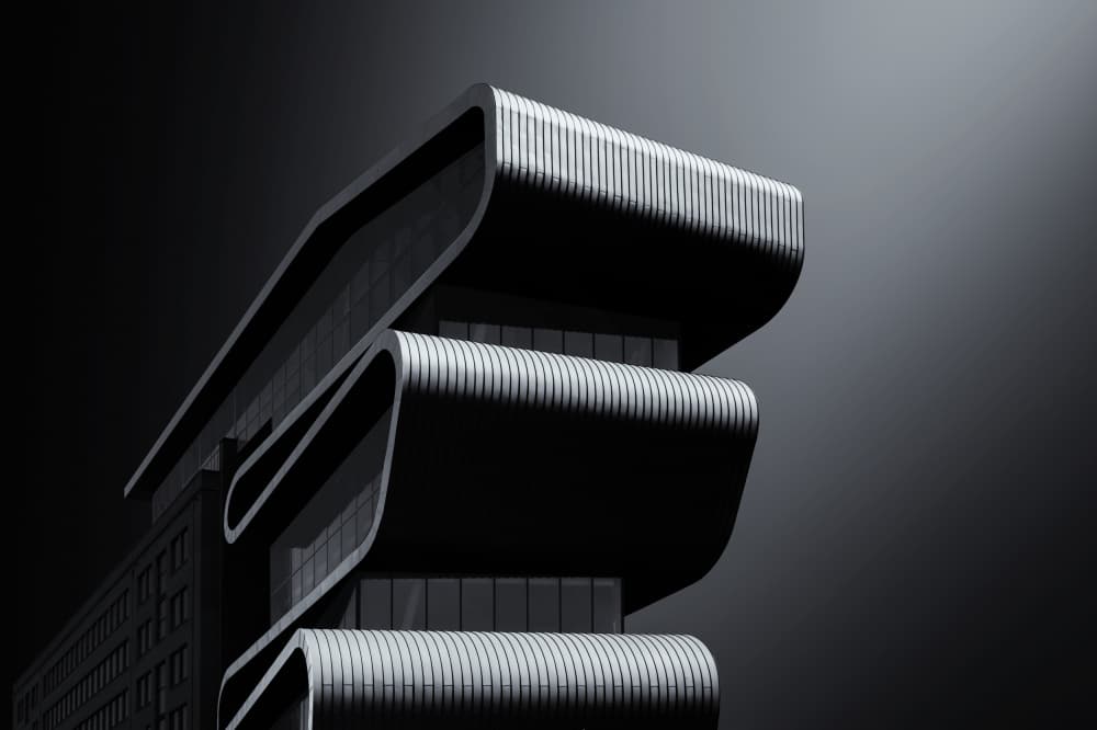 Modern Curved Architecture by Rolf Endermann — canvas wall art