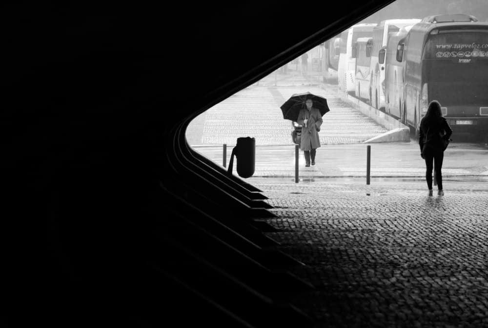 Rainy City Walk by Fernando Alves — canvas wall art