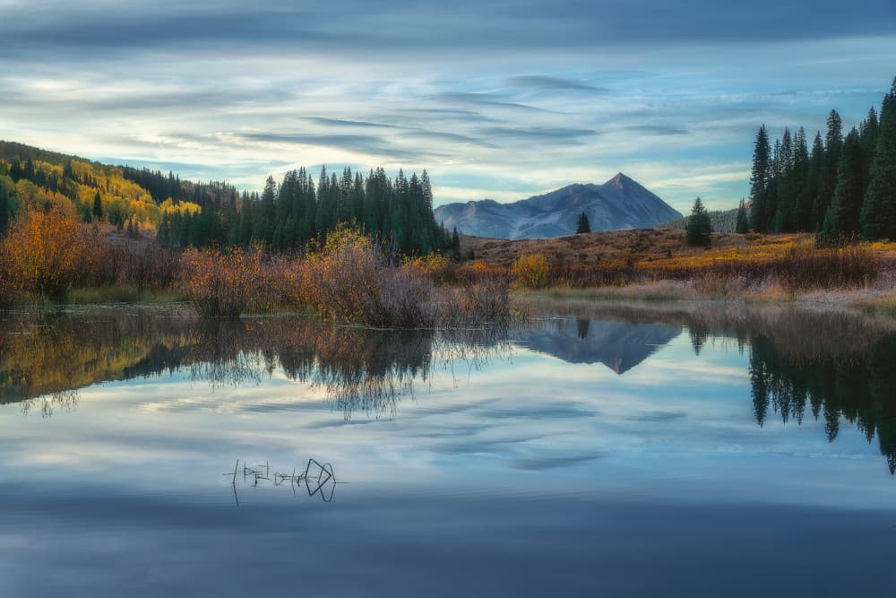 Autumn Mountain Reflection by Mei Xu — canvas wall art