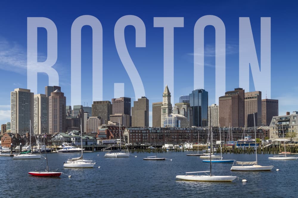 Classic Boston Skyline View by Melanie Viola — canvas wall art