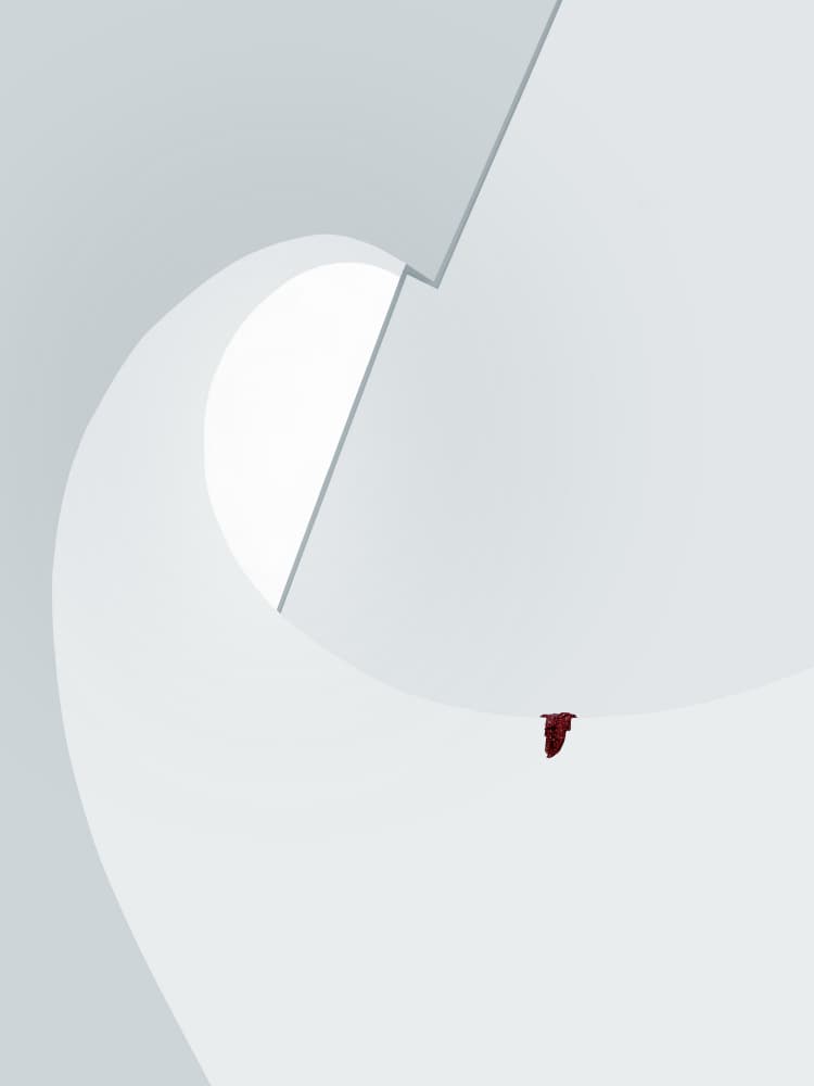 Abstract Curve Red Accent by Jorge Pimenta — canvas wall art