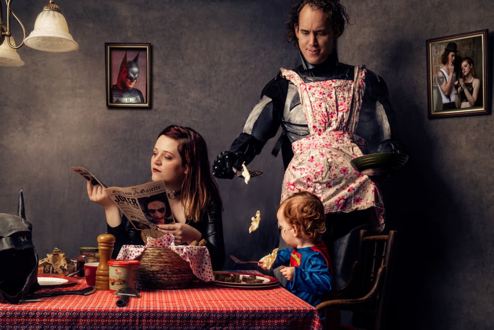 Quirky Family Dinner by Ineke Mighorst — canvas wall art
