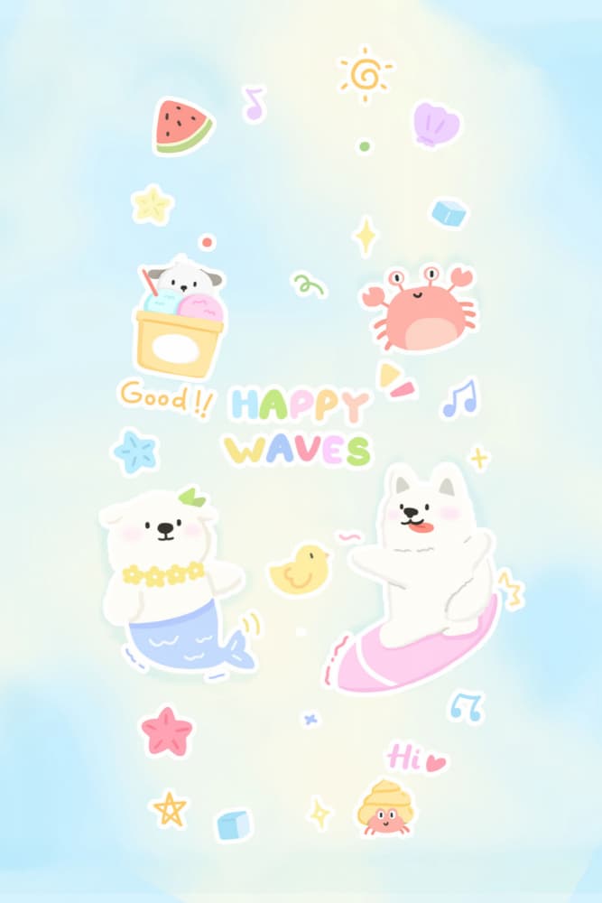 Happy Summer Waves by Xuan Thai — canvas wall art
