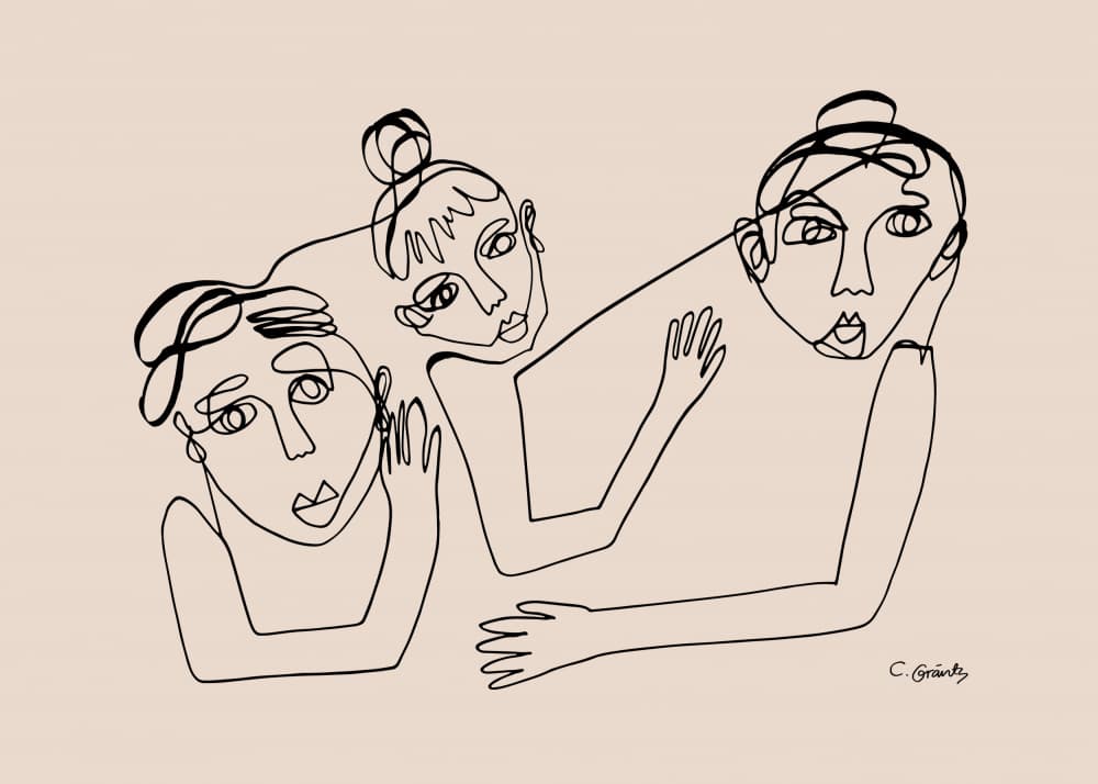 Three Minimalist Line Women by Caroline Gräntz — canvas wall art
