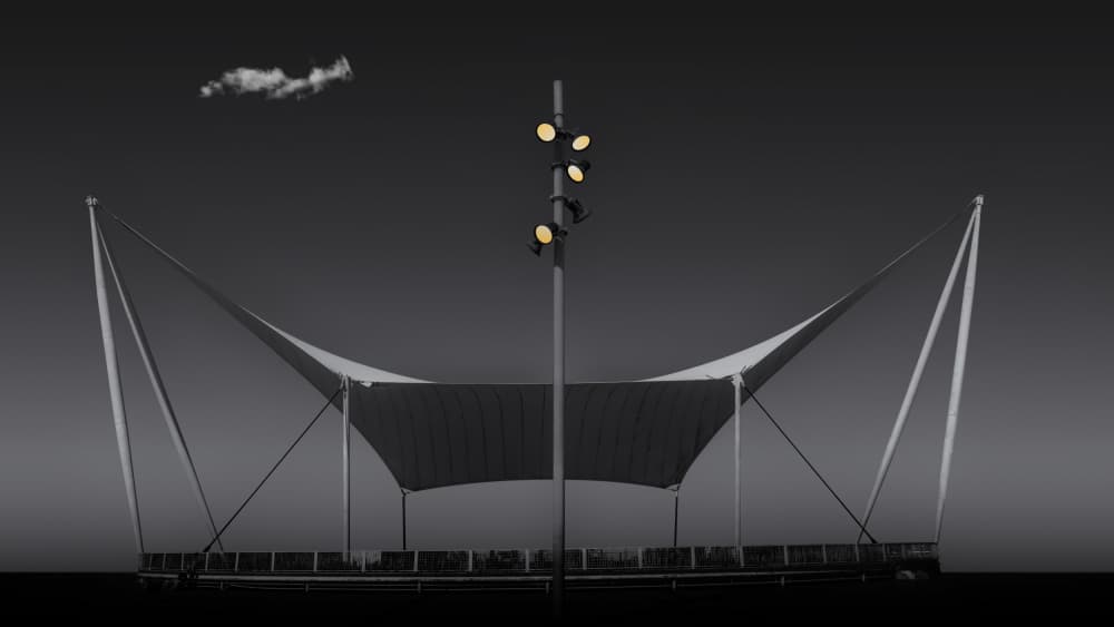 Modern Stage At Night by Rolf Endermann — canvas wall art