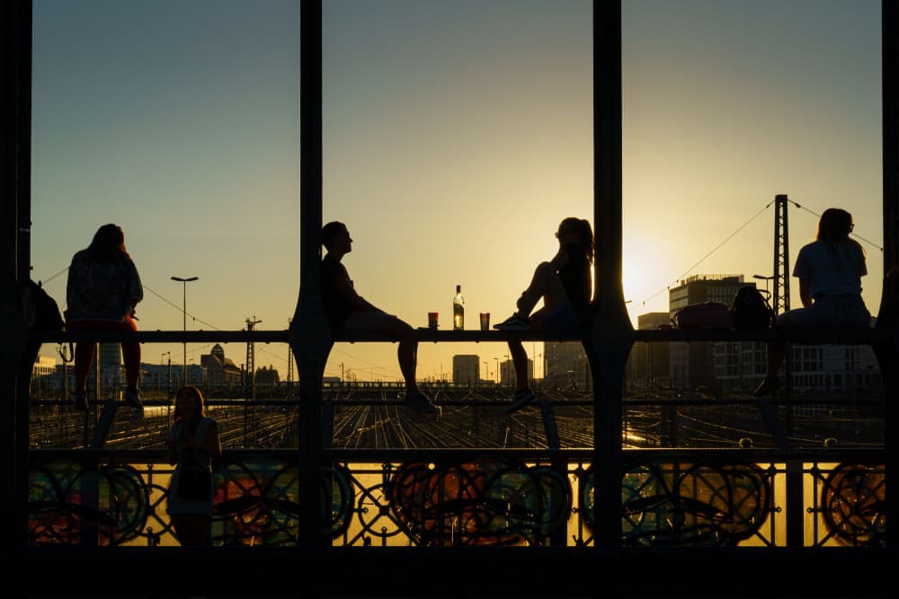 Friends At Sunset City by Dieter Reichelt — canvas wall art
