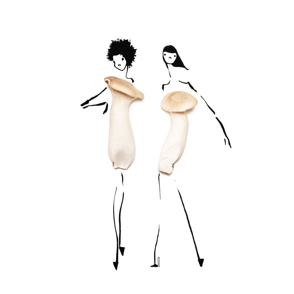Mushroom Fashion Illustration by Gretchen Roehrs — canvas wall art