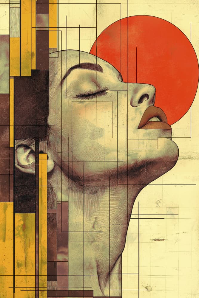 A Woman Face 3d Vintage Poster (17) by Mauro — canvas wall art