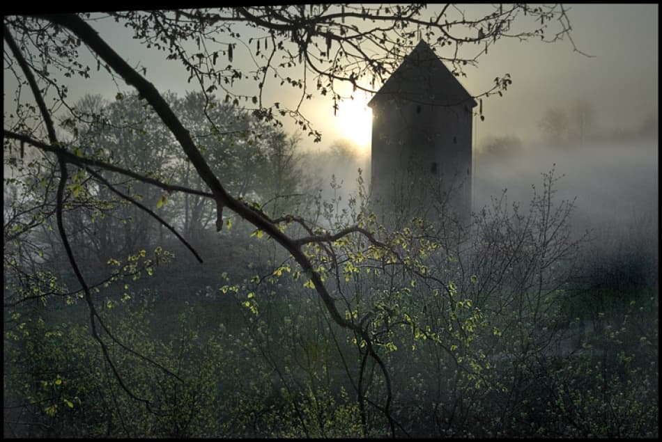 Misty Morning Tower by Milan Malovrh — canvas wall art