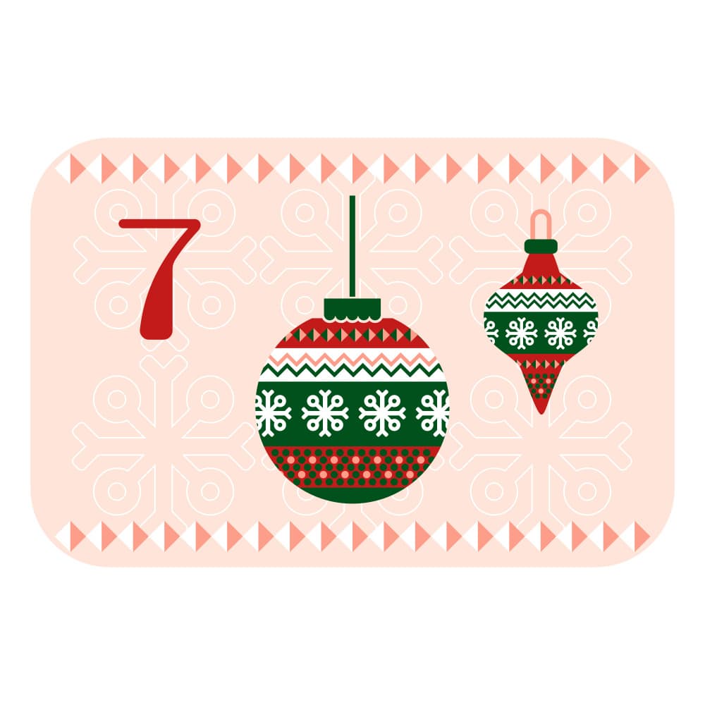 Number Seven Christmas Ornaments by Marika Barsrsind β canvas wall art