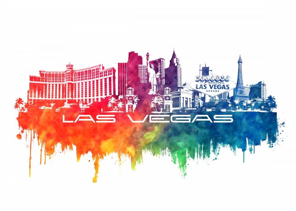 Vibrant Las Vegas Skyline by Justyna Jaszke — canvas wall art