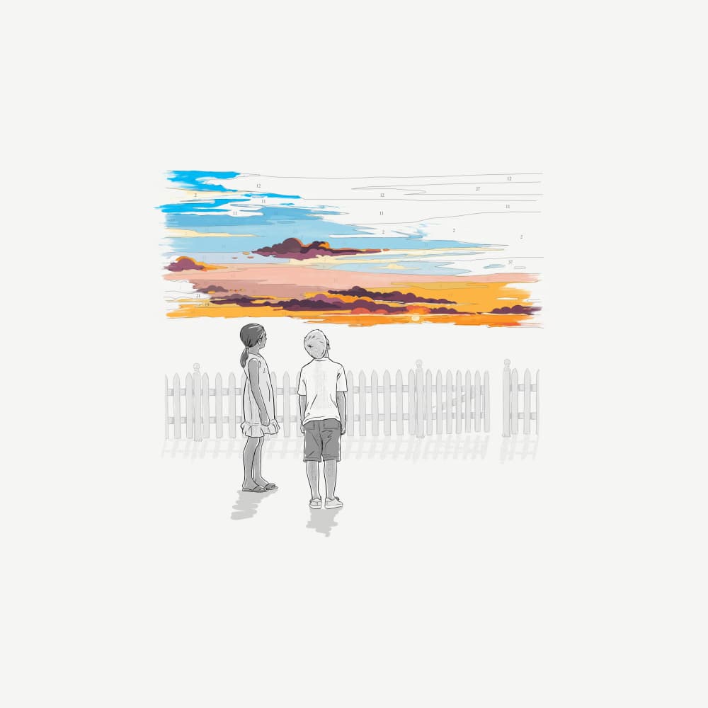 Kids Watching Sunset by Jason Ratliff — canvas wall art