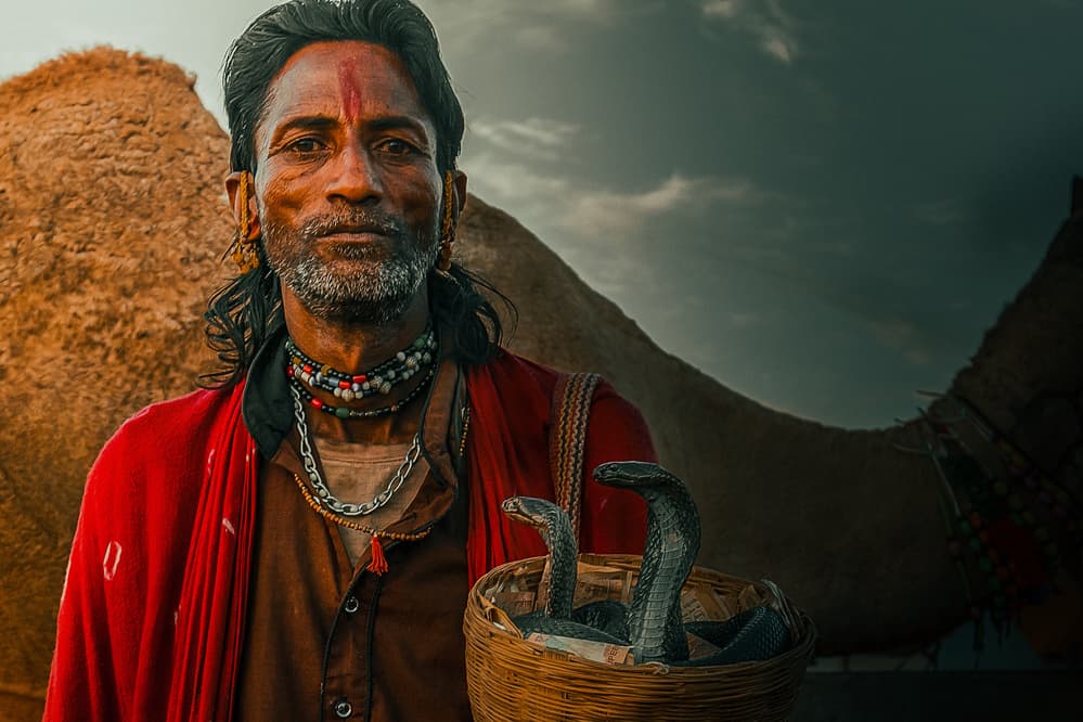Desert Snake Charmer by Rahul Wedpathak — canvas wall art